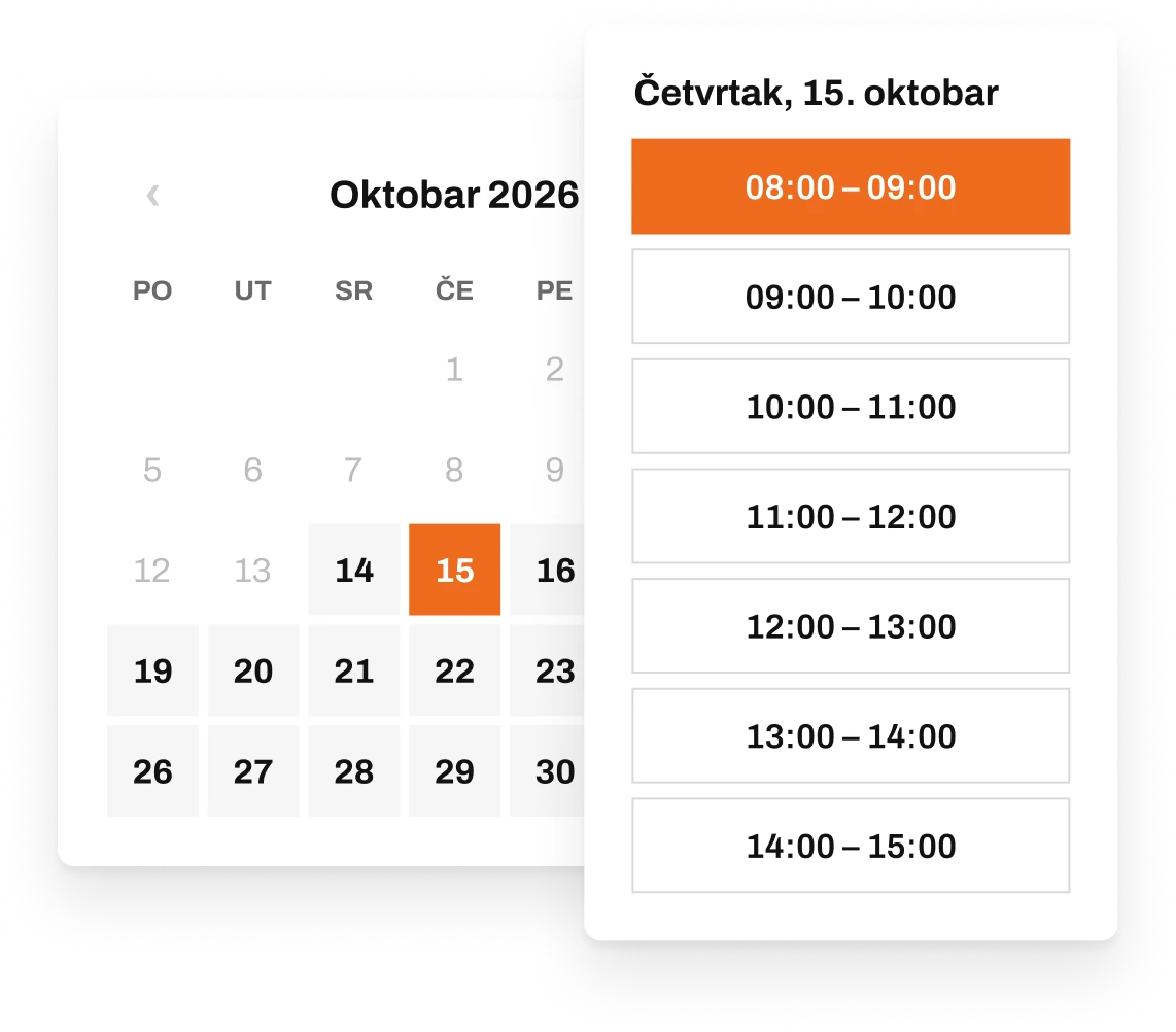 Kalendar slobodnih termina za zamjenu guma