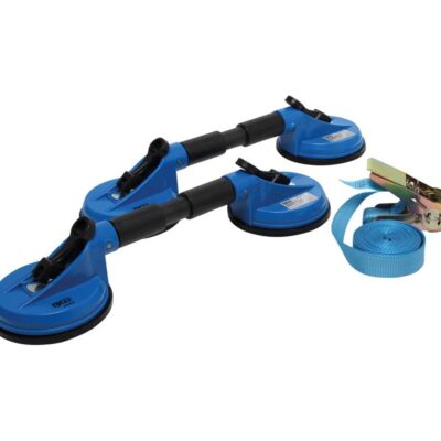 BGS 7997 set nosača za stakla s trakom i čegrtaljkom, 2 x 60 kg