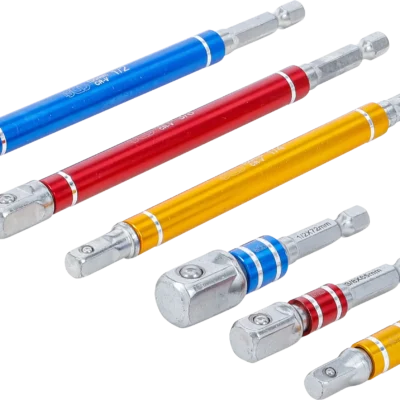 BGS set adaptera za bušilicu 1/4" na 1/4", 3/8" i 1/2", kratki i dugi