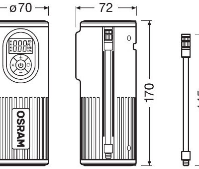 Osram kompresor 3,7V 8,3 bar punjiva pumpa digitalna