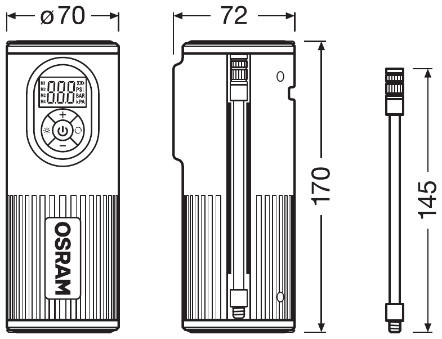 Osram kompresor 3,7V 8,3 bar punjiva pumpa digitalna